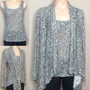 Cubism 2 Piece Tank Top Blouse and Jacket